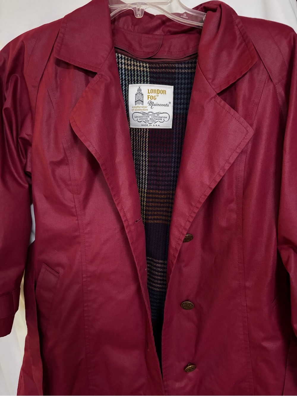 London Fog Men's Maroon Trench Coat